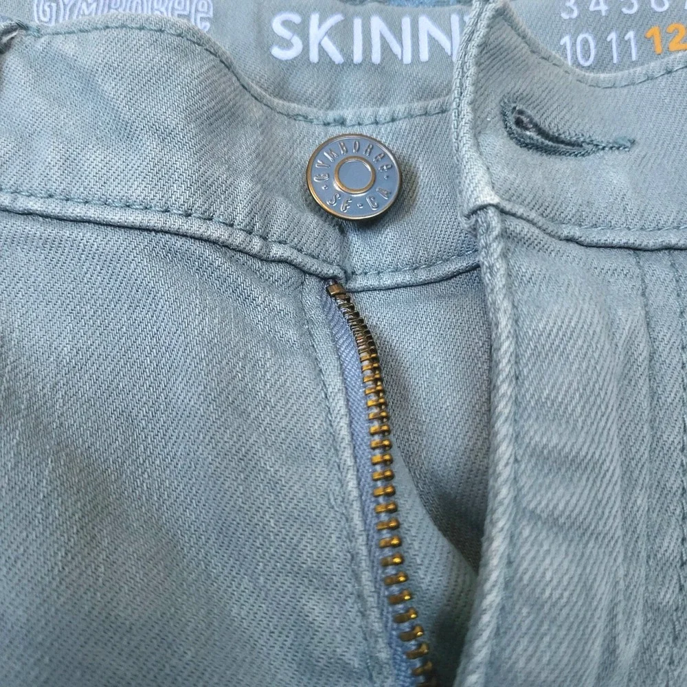 Gymboree Boys Light Blue Adjustable Waist 5Pocket Skinny Stretch Jeans 12 Preppy